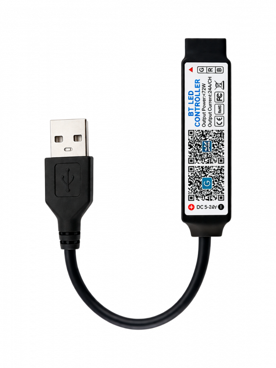 Огонек OG-LDL41 LED контроллер USB 5В (Bluetooth, RGB, 4PIN)